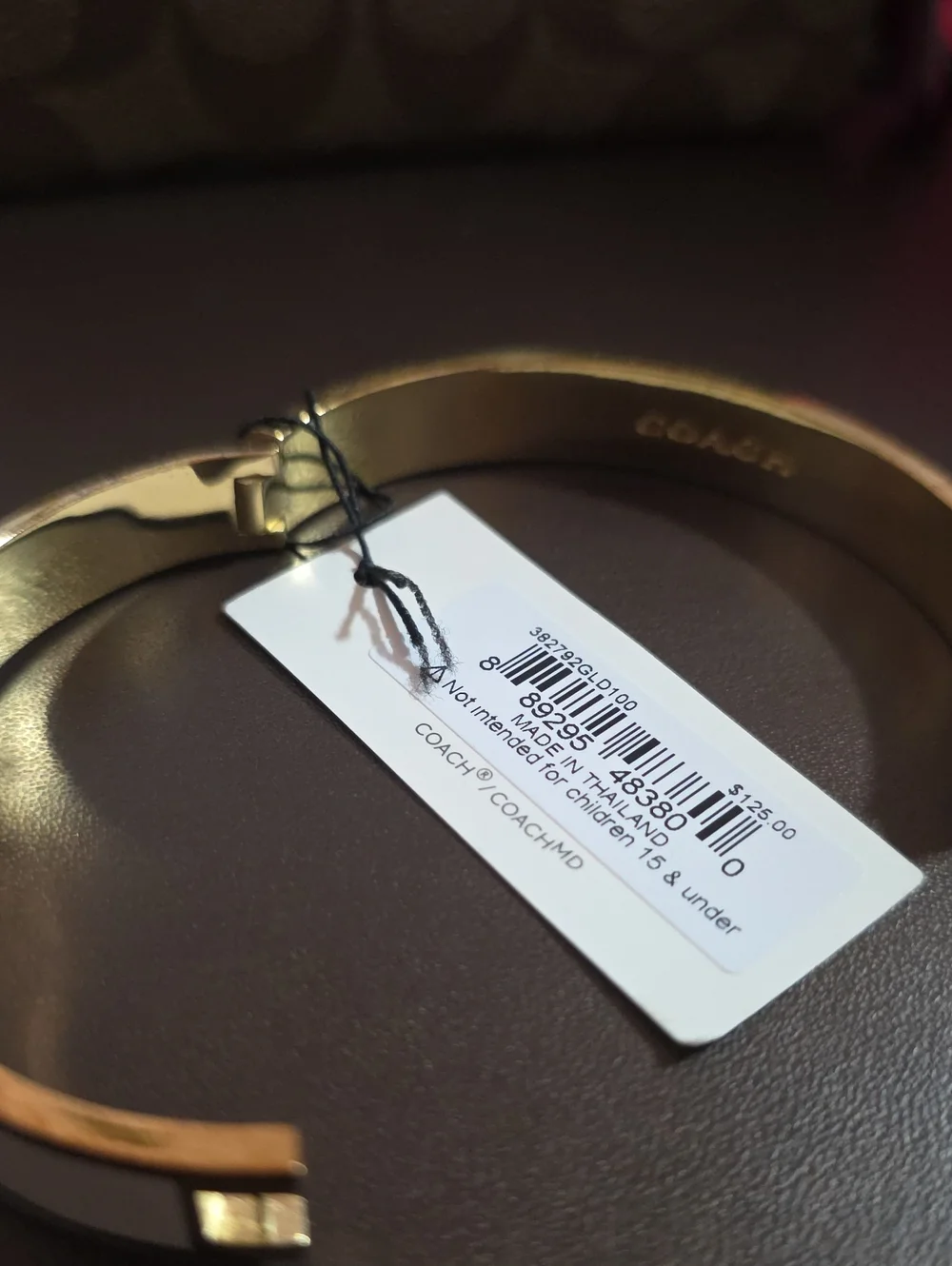 Coach Large C cream Bangle Bracelet Easy On  Nwt